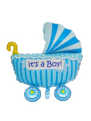 Шар (40''/102 см) Фигура, КОЛЯСКА ДЛЯ МАЛЬЧИКА